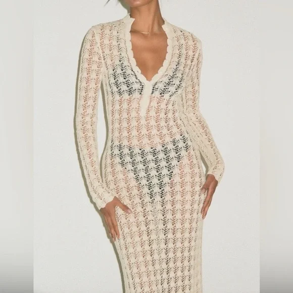 NWT RUMORED Ventura Crochet Maxi Dress - Picture 7 of 10